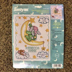 Janlynn Counted Cross Stitch Kit NEW Crescent Moon Birth Announcement 063-0102